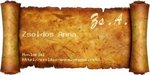 Zsoldos Anna névjegykártya